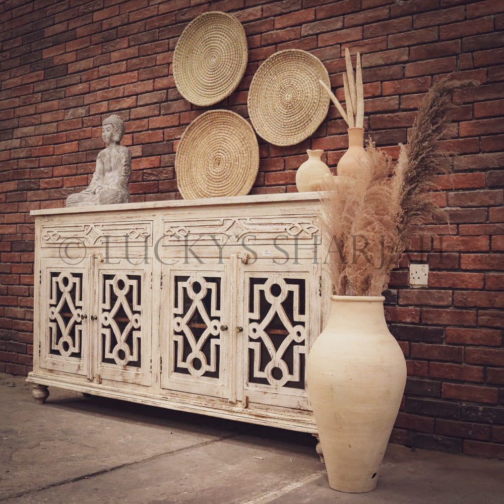 Sectional whitewash sideboard | Lucky Furniture & Handicrafts.