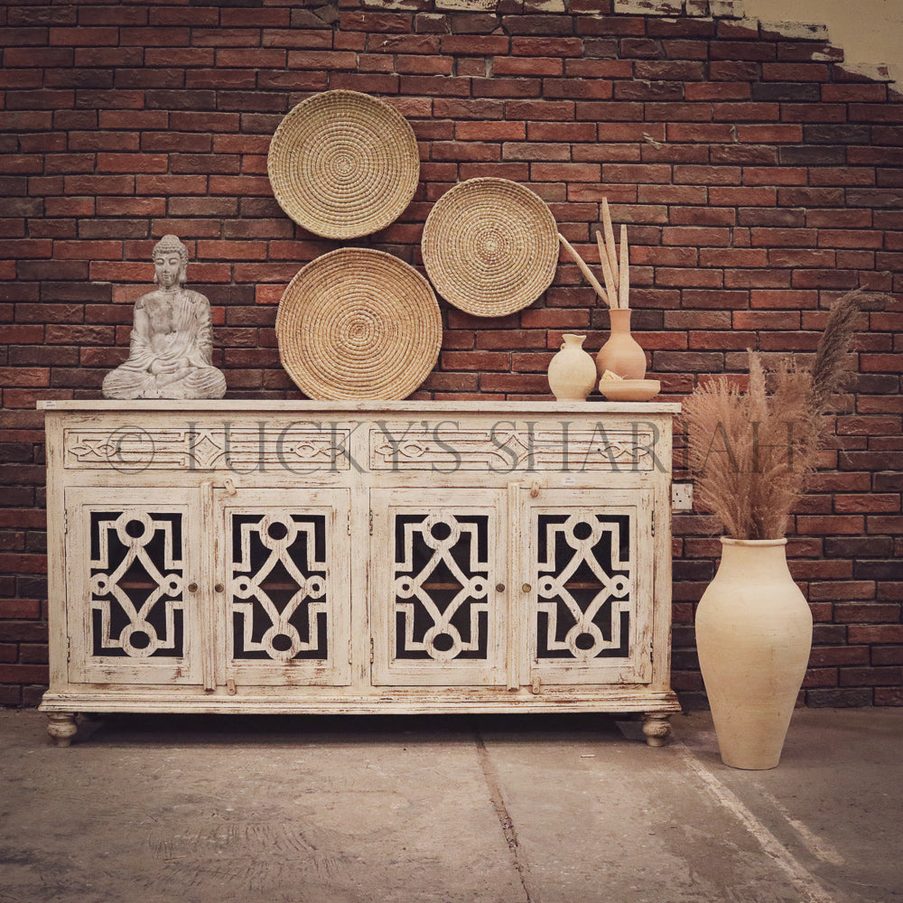 Sectional whitewash sideboard | Lucky Furniture & Handicrafts.