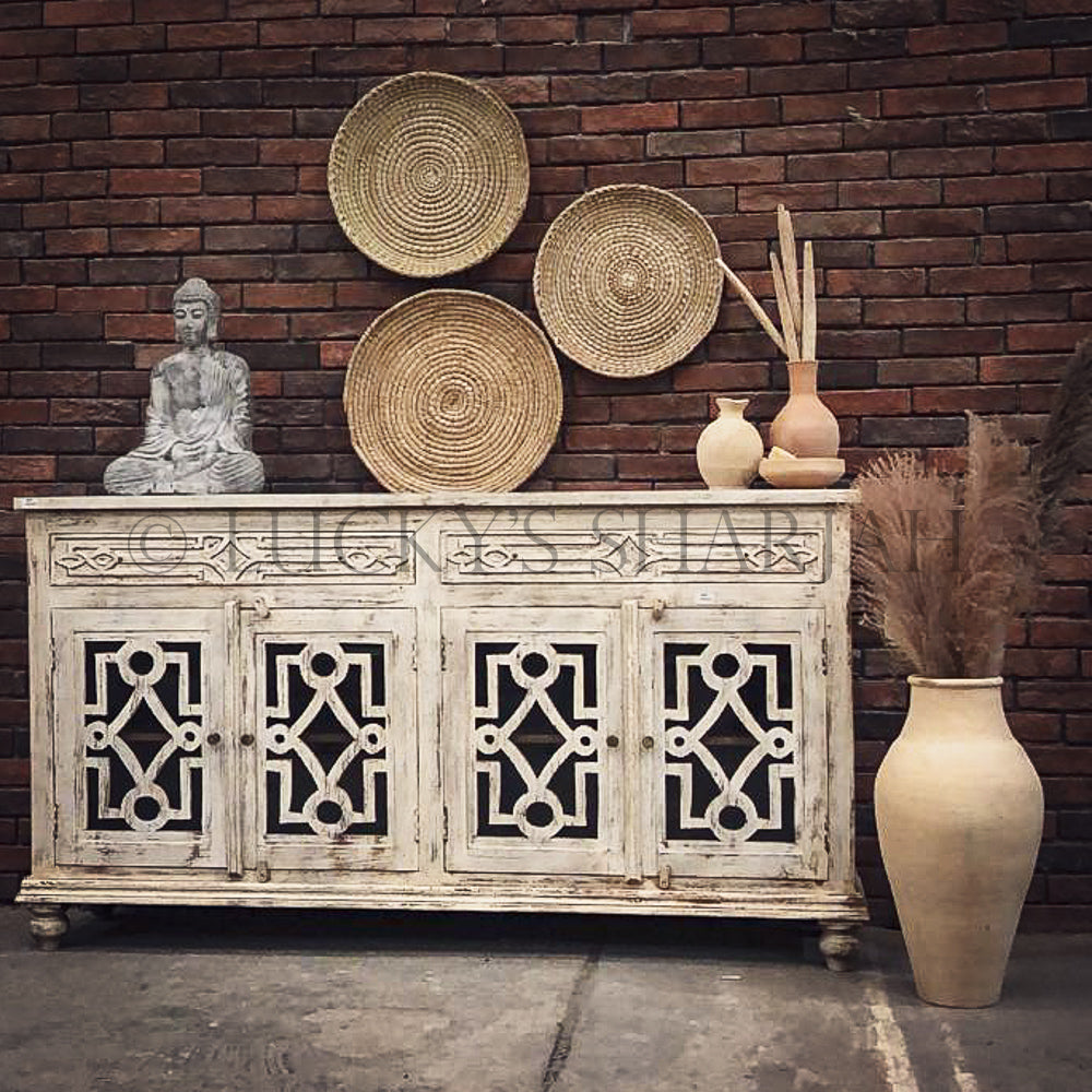 Sectional whitewash sideboard | Lucky Furniture & Handicrafts.