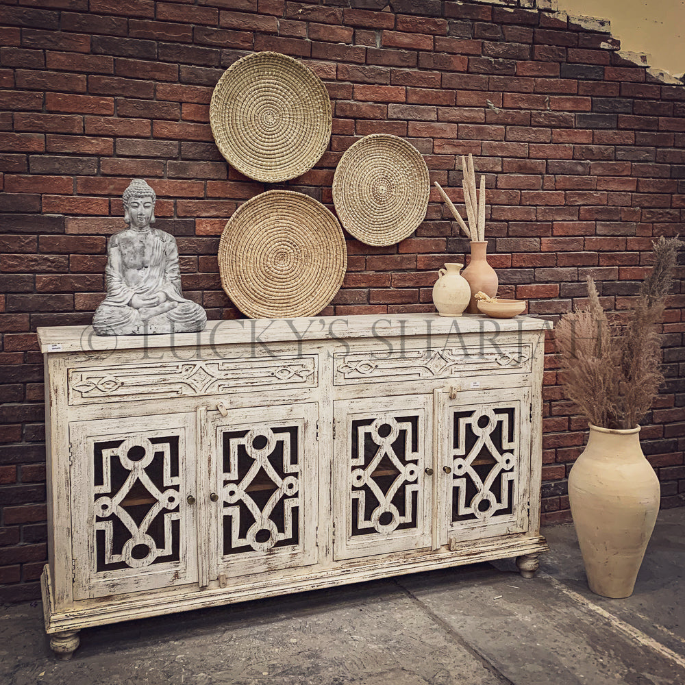 Sectional whitewash sideboard | Lucky Furniture & Handicrafts.