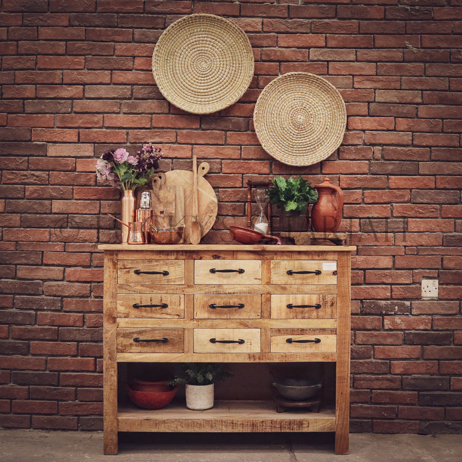 Multidraw mango wood barnstyle console | Lucky Furniture & Handicrafts.