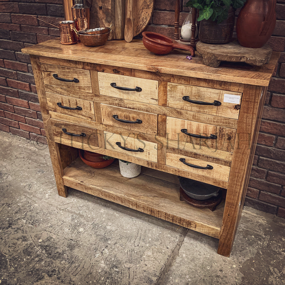 Multidraw mango wood barnstyle console | Lucky Furniture & Handicrafts.