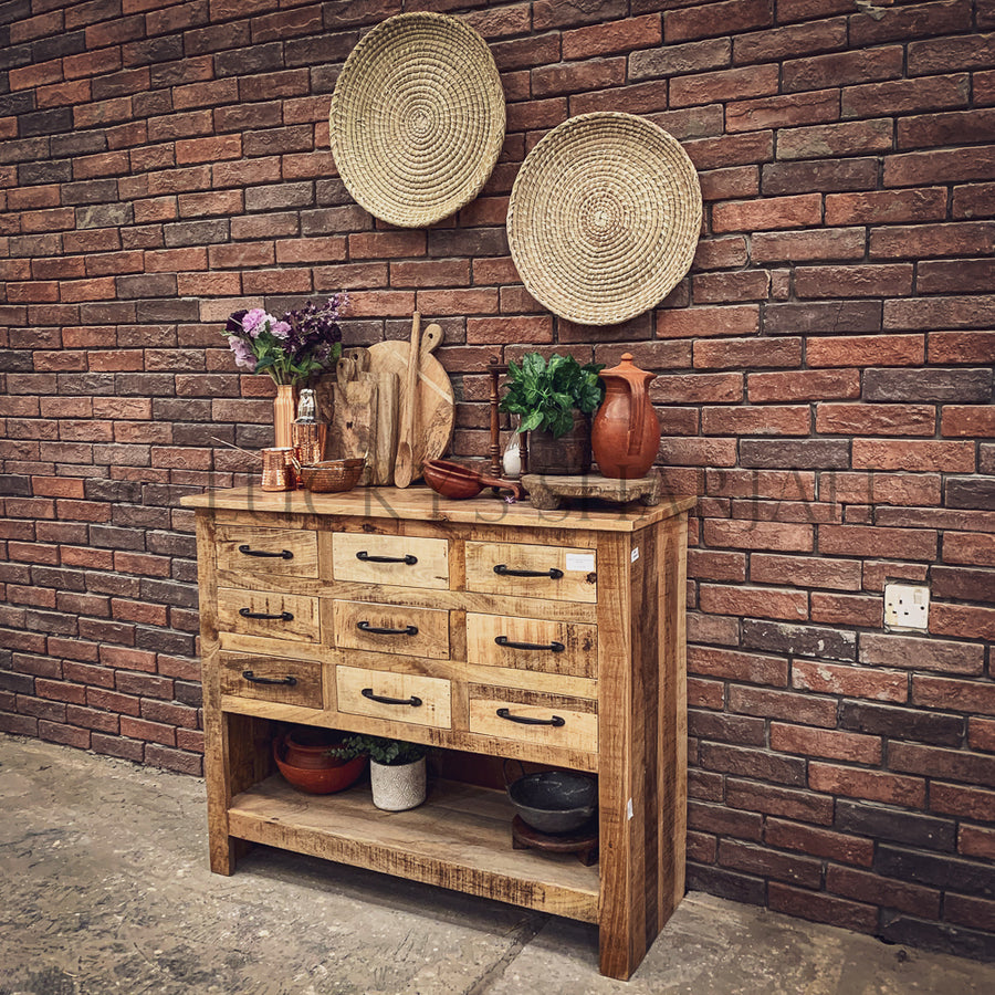 Multidraw mango wood barnstyle console | Lucky Furniture & Handicrafts.
