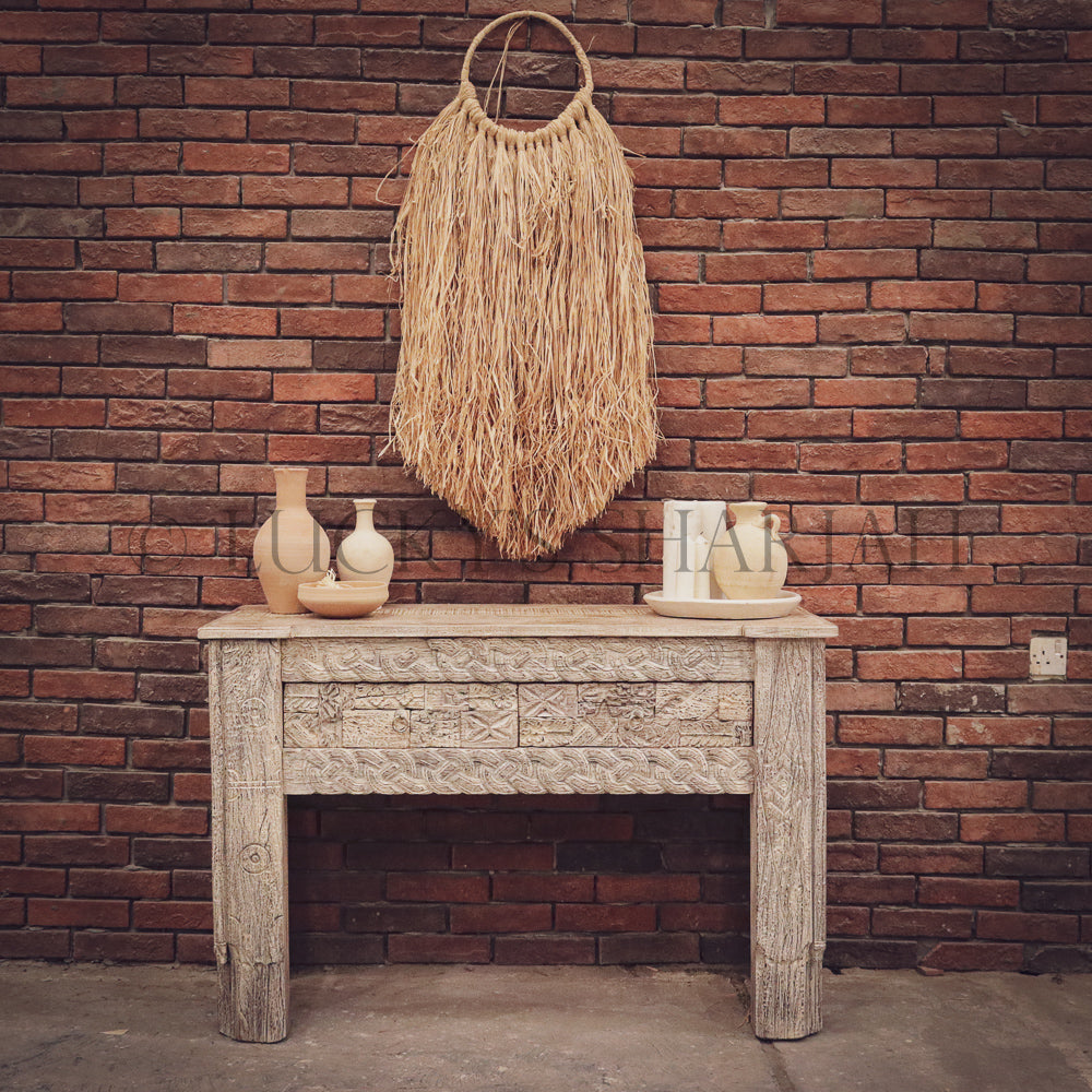 Hand craved 2 draw console Boho | Lucky Furniture & Handicrafts.