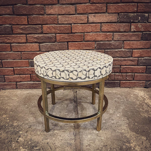 Honeycomb and gold finish side table Black | Lucky Furniture & Handicrafts.