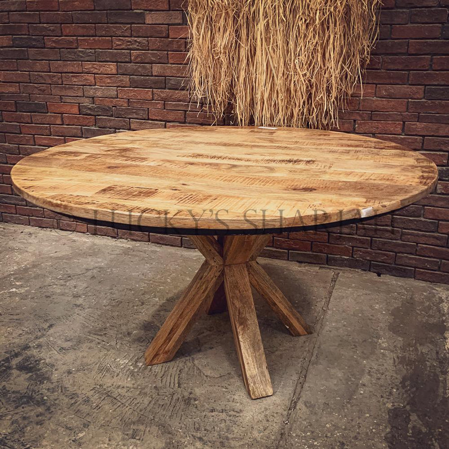 Round Dining Table Mango wood | Lucky Furniture & Handicrafts.