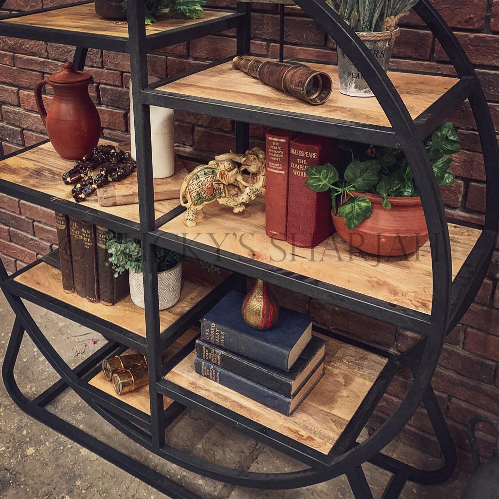 Round industrial bookshelf | Lucky Furniture & Handicrafts.