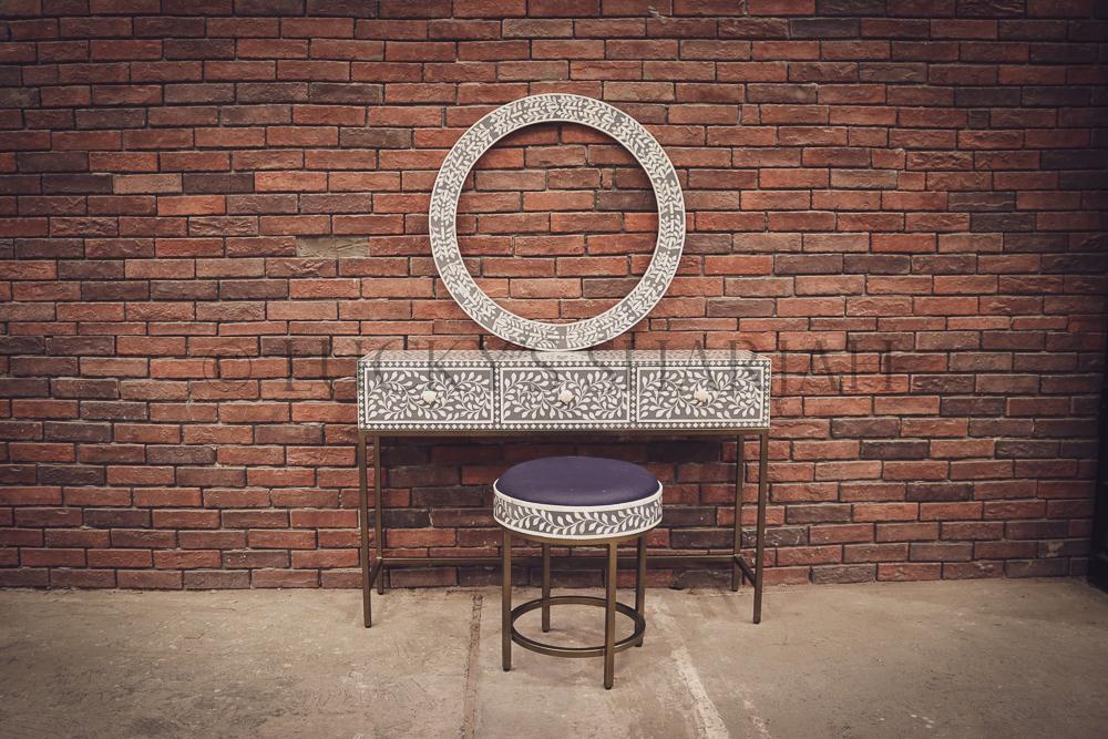 Grey bone inlay dresser set | Lucky Furniture & Handicrafts.