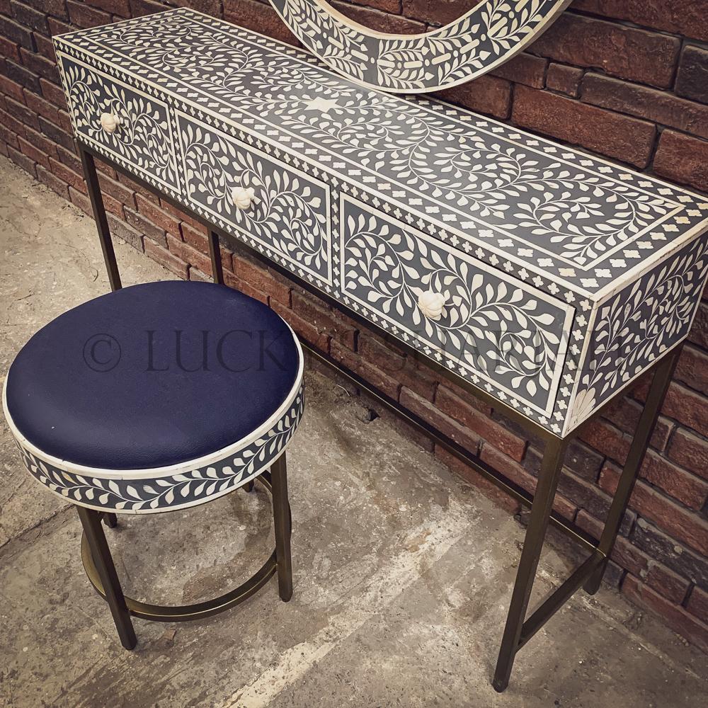 Grey bone inlay dresser set | Lucky Furniture & Handicrafts.