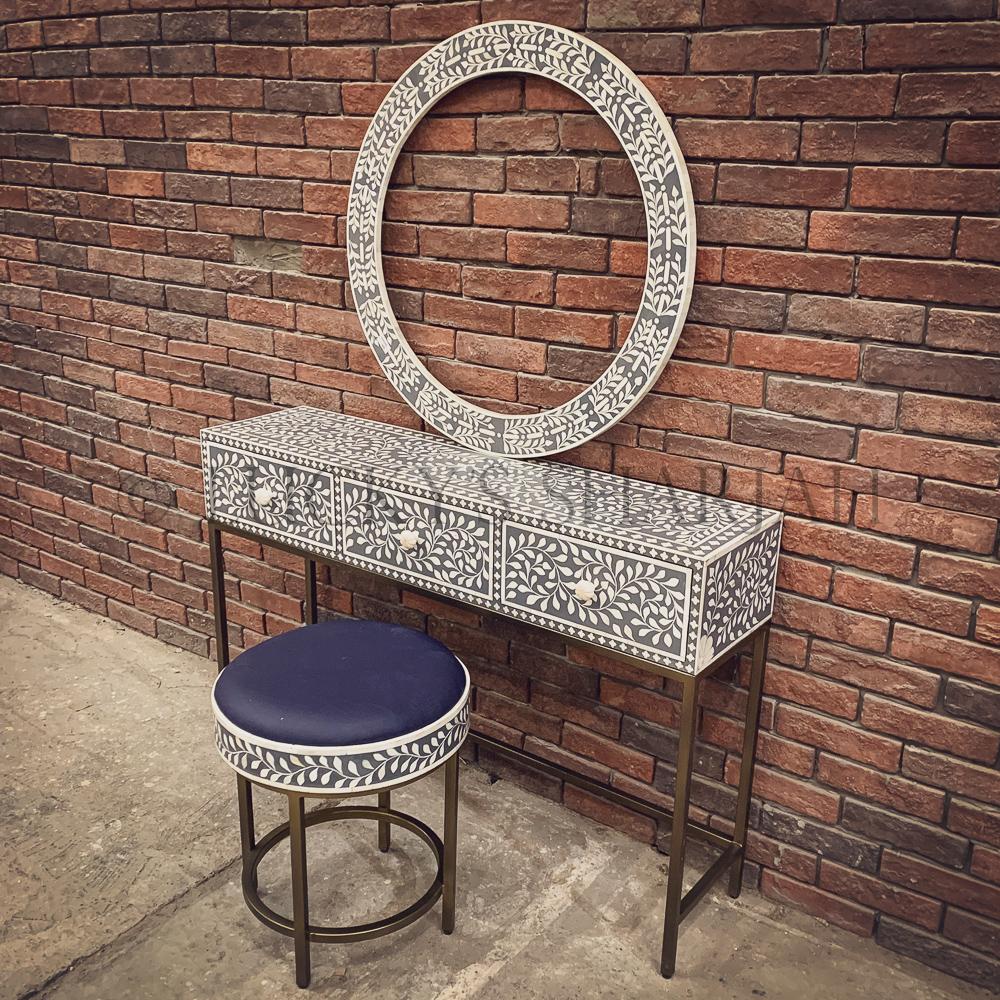 Grey bone inlay dresser set | Lucky Furniture & Handicrafts.