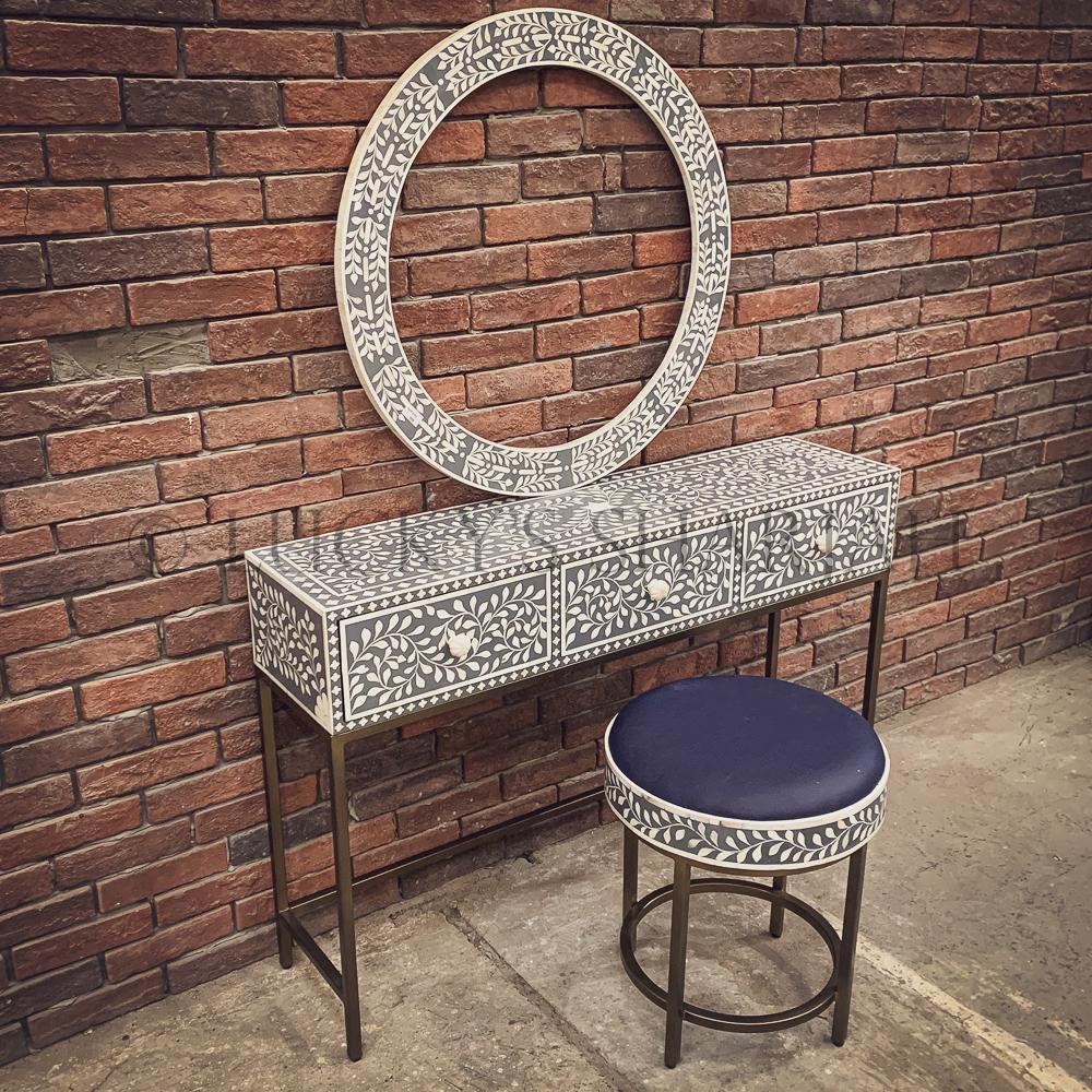 Grey bone inlay dresser set | Lucky Furniture & Handicrafts.