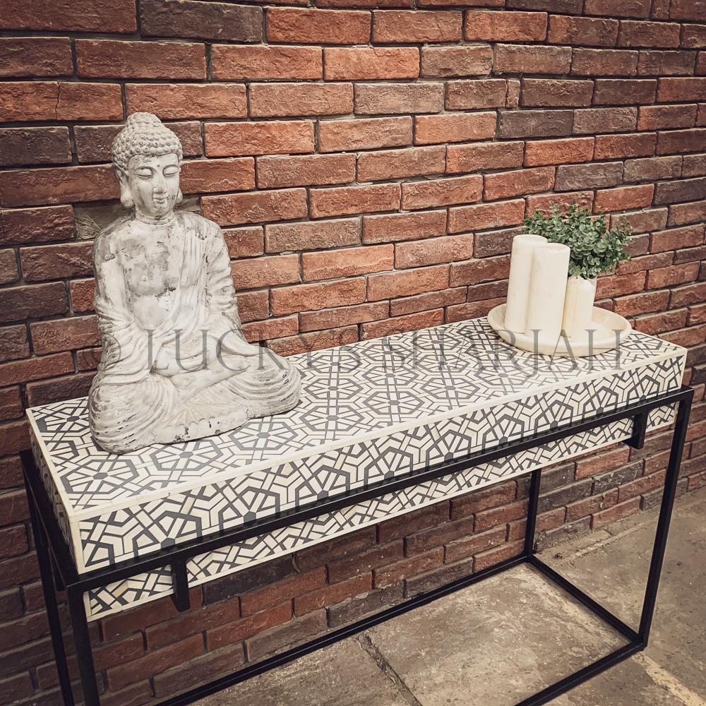 Minimalist bone Inlay industrial console | Lucky Furniture & Handicrafts.
