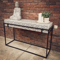 Minimalist bone Inlay industrial console | Lucky Furniture & Handicrafts.