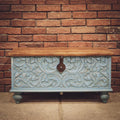 Vibrant Blue Carved Box | Lucky Furniture & Handicrafts.