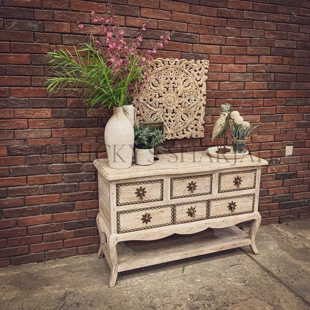 Brass inlay shabby chic drawchest | Lucky Furniture & Handicrafts.