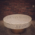 Honey Comb Grey and white coffee table | Lucky Furniture & Handicrafts.