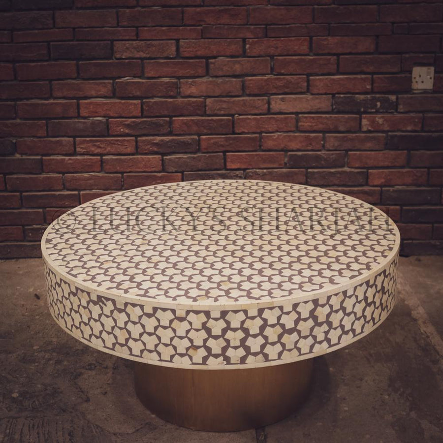 Honey Comb Grey and white coffee table | Lucky Furniture & Handicrafts.
