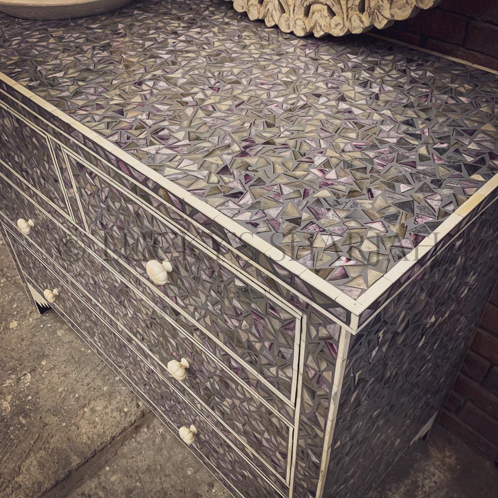 Bone Inlay Mosaic design Drawchest | Lucky Furniture & Handicrafts.