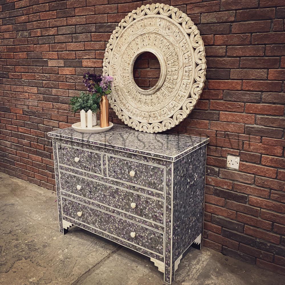 Bone Inlay Mosaic design Drawchest | Lucky Furniture & Handicrafts.