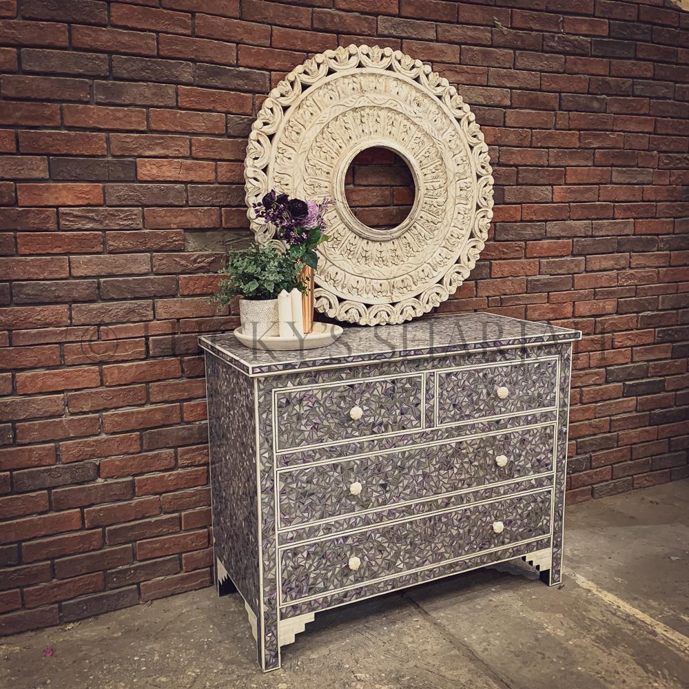 Bone Inlay Mosaic design Drawchest | Lucky Furniture & Handicrafts.