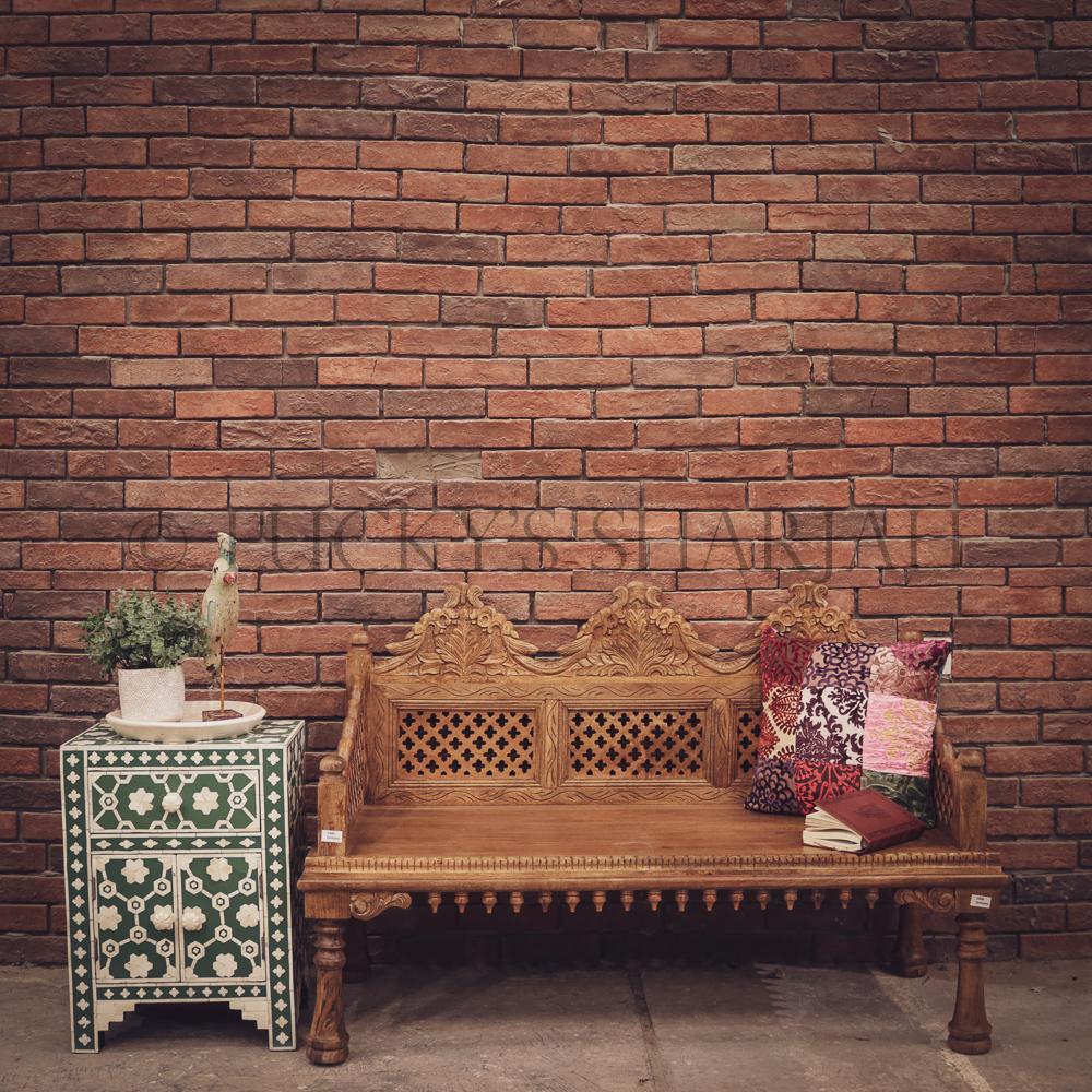 Intricate Carved Bench | Lucky Furniture & Handicrafts.