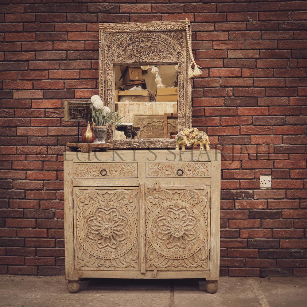 Heavy Carved 2 draw 2 draw sideboard | Lucky Furniture & Handicrafts.