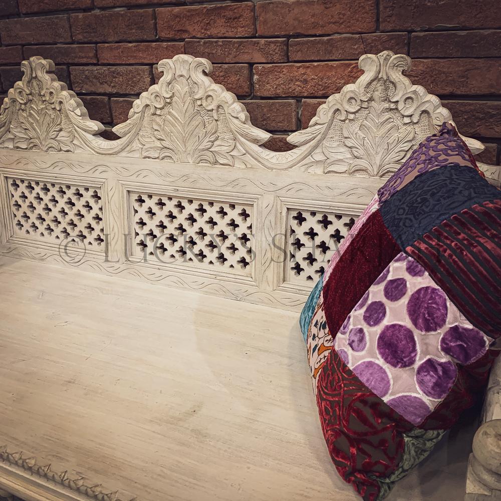 Intricate Detailed Carved Bench | Lucky Furniture & Handicrafts.