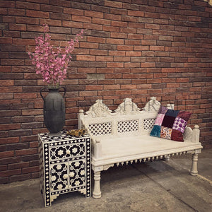 Intricate Detailed Carved Bench | Lucky Furniture & Handicrafts.