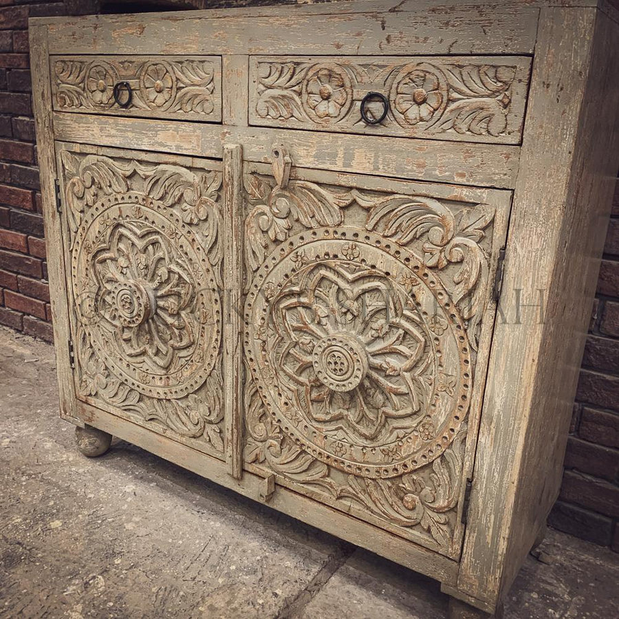Heavy Carved 2 draw 2 draw sideboard | Lucky Furniture & Handicrafts.