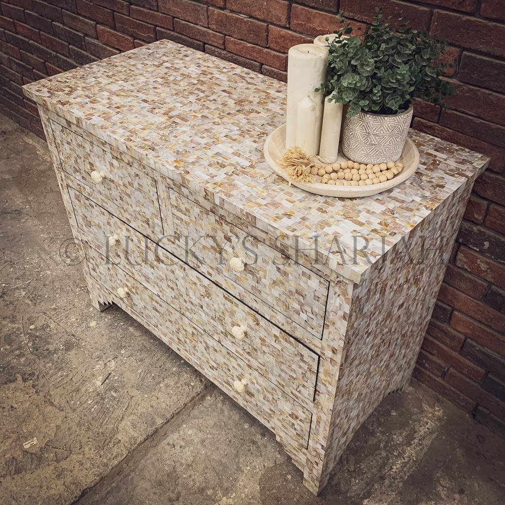 Mother of pearl inlay dresser drawers | Lucky Furniture & Handicrafts.