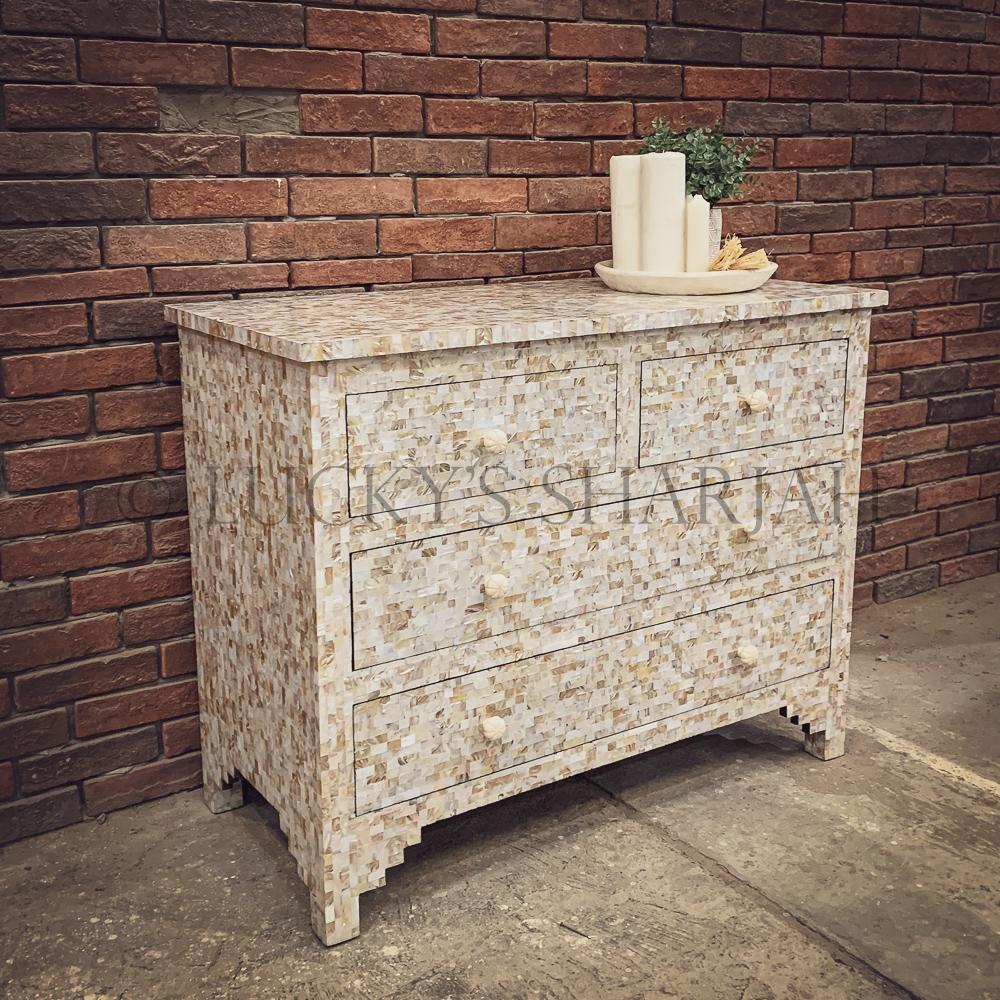 Mother of pearl inlay dresser drawers | Lucky Furniture & Handicrafts.