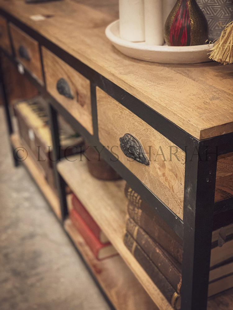 Sectional IW console with 4 draw | Lucky Furniture & Handicrafts.