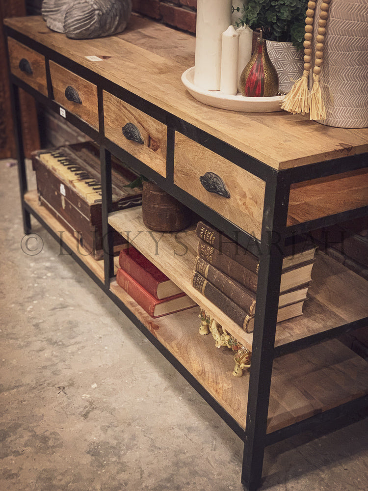Sectional IW console with 4 draw | Lucky Furniture & Handicrafts.