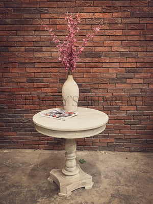 Round Pedestal Table WHITE | Lucky Furniture & Handicrafts.