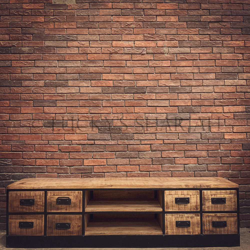 Industrial  8 Draw Tv Stand | Lucky Furniture & Handicrafts.