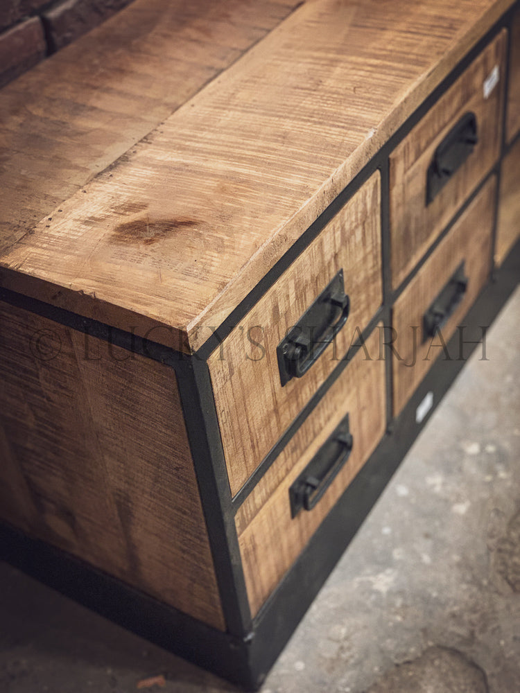 Industrial  8 Draw Tv Stand | Lucky Furniture & Handicrafts.