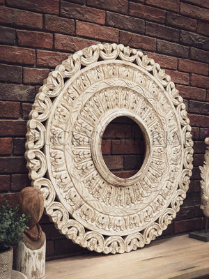 Carved Round Mirror Frame | Lucky Furniture & Handicrafts.