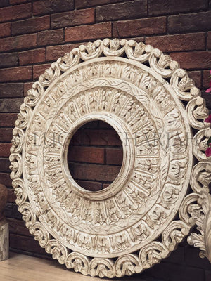 Carved Round Mirror Frame | Lucky Furniture & Handicrafts.