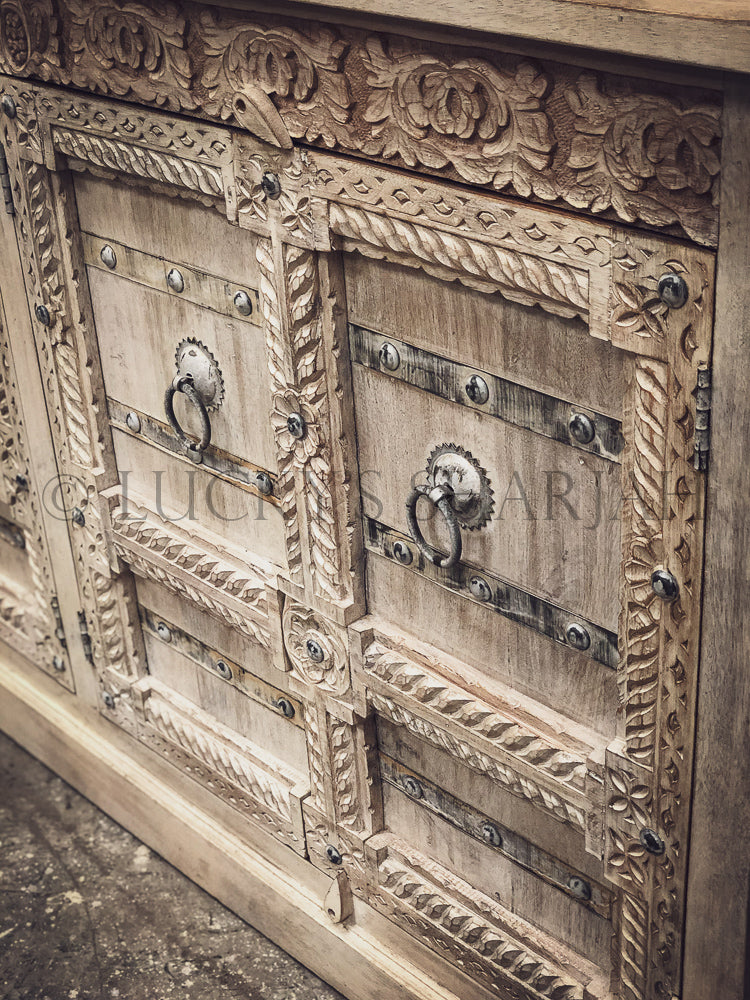 Gujarati door carved sideboard | Lucky Furniture & Handicrafts.