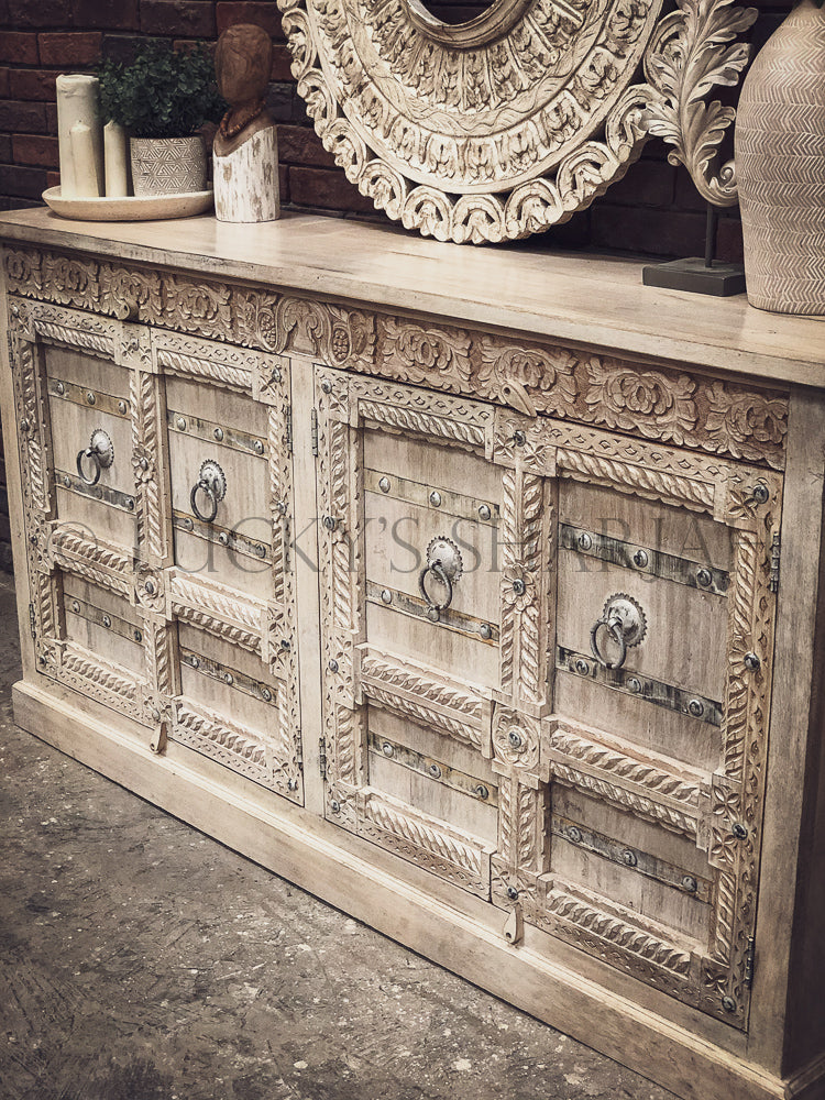 Gujarati door carved sideboard | Lucky Furniture & Handicrafts.