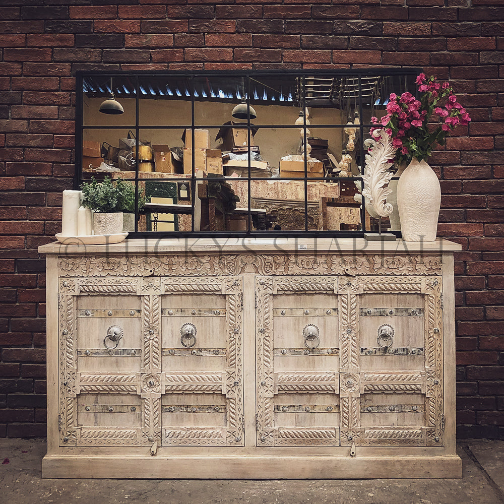 Gujarati door carved sideboard | Lucky Furniture & Handicrafts.