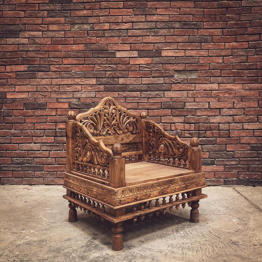 Carved Single seater bench | Lucky Furniture & Handicrafts.