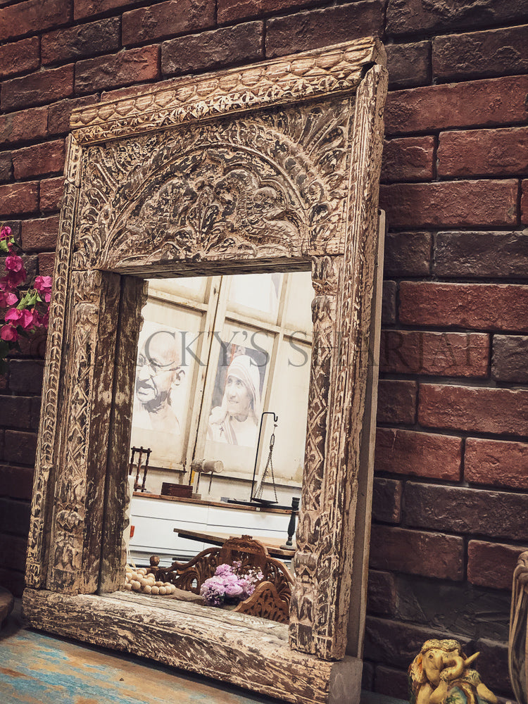 Grand Carved Rustic Chic Console | Lucky Furniture & Handicrafts.