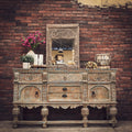Grand Carved Rustic Chic Console | Lucky Furniture & Handicrafts.