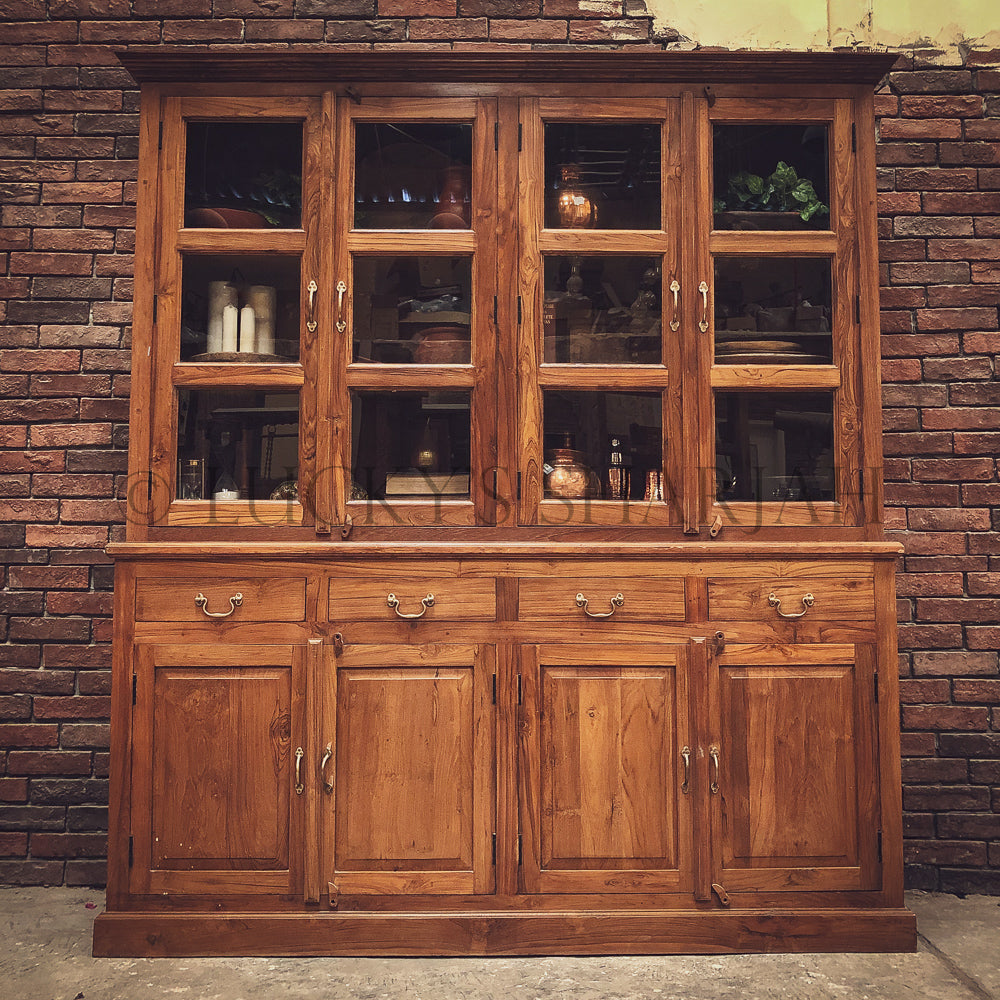 Classic Teak Glass cabinet | Lucky Furniture & Handicrafts.