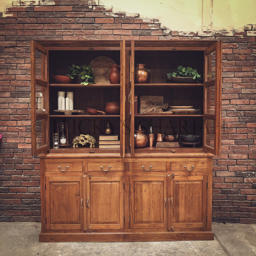 Classic Teak Glass cabinet | Lucky Furniture & Handicrafts.