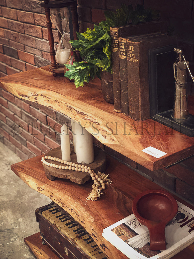 Live Edge Floating Bookshelf | Lucky Furniture & Handicrafts.