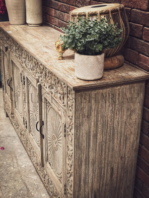 Heavy Carved Rustic Sideboard | Lucky Furniture & Handicrafts.