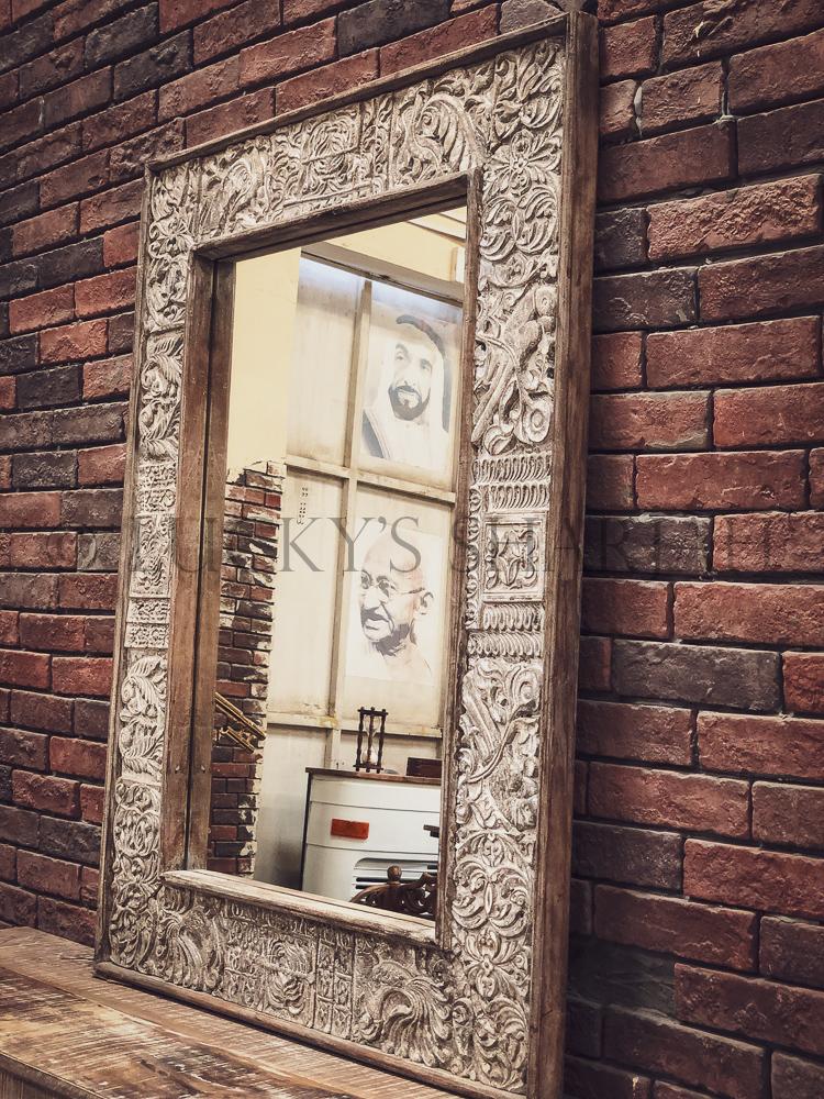 Carved Boho Mirror frame | Lucky Furniture & Handicrafts.
