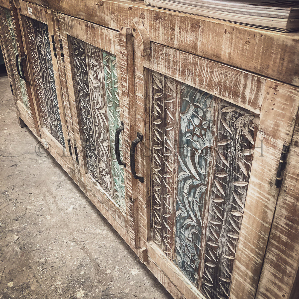 Recycle Design White Glazed Sideboard | Lucky Furniture & Handicrafts.